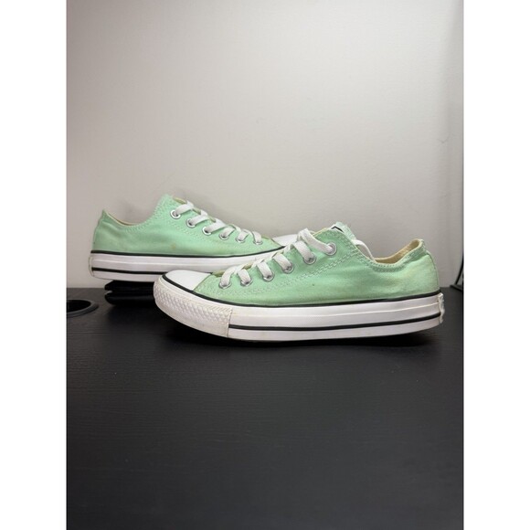 Converse All Star Mint Green Canvas Low Top Shoes Mens 5 Womens 7 - Picture 2 of 16